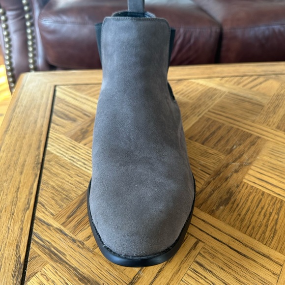 Men's Grey Faux Suede Chelsea Boots - Picture 2 of 9